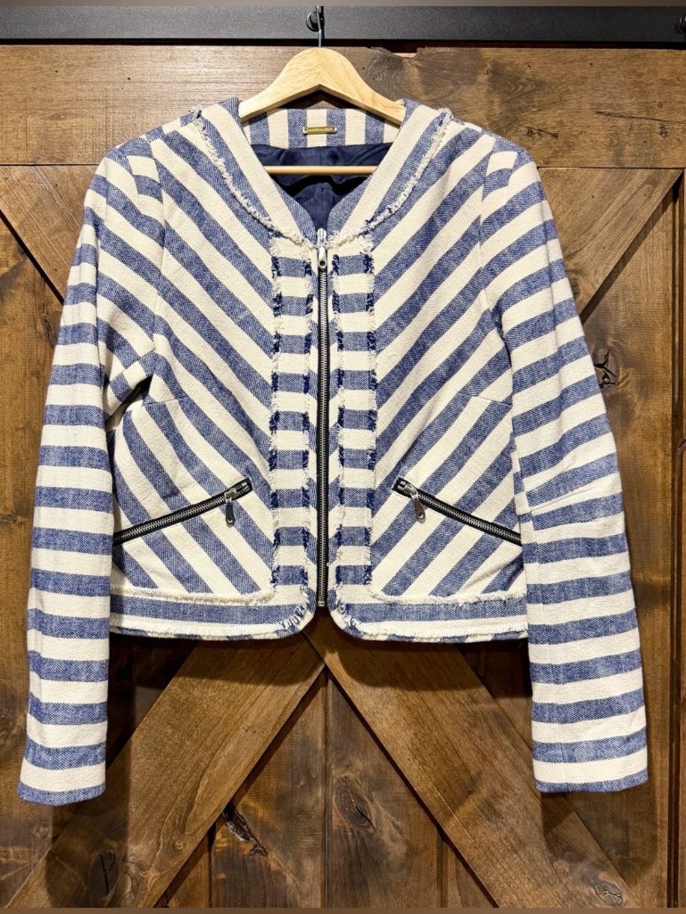 Rebecca Minkoff Salinas Striped Tweed Bomber Jacket